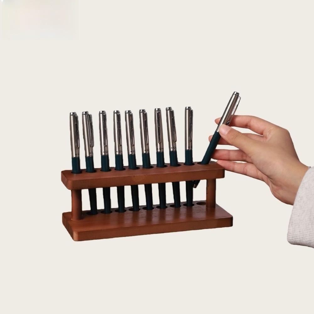 Household Wooden Pen Stand Vertical Pen Holder Durable Office Pen Holder Living Room