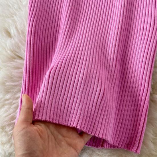 Женское осенне-весеннее платье трикотажное облегающее эластичное полосатое платье с V-образным вырезом в винтажном сплошном цвете с узкой талией противоусадочное платье-футляр миди с длинным рукавом вечерние