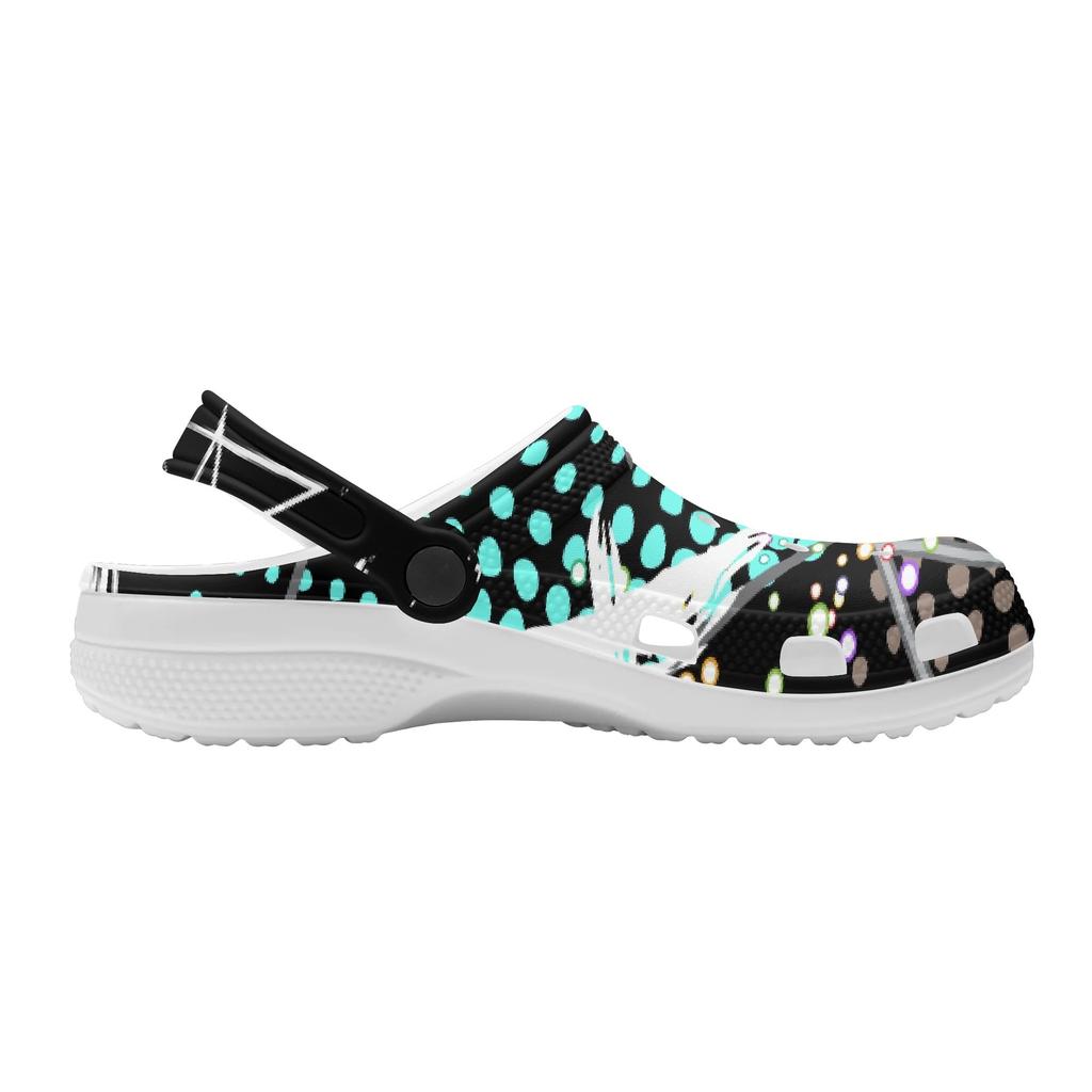 Women Men Color Print EVA Clogs Breathable Lightweight Slip On Garden Shoes for Beach Pool Bathroom Home Sandals Travel Wear