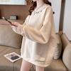 YEJUAWEN Long Round Plus Loose Korean Solid WEN034 Women's Sweatshirt, Sleeve, Neck, Pullover, Embroidered, Sizes, Fit, Style, Casual, Simple, Color,