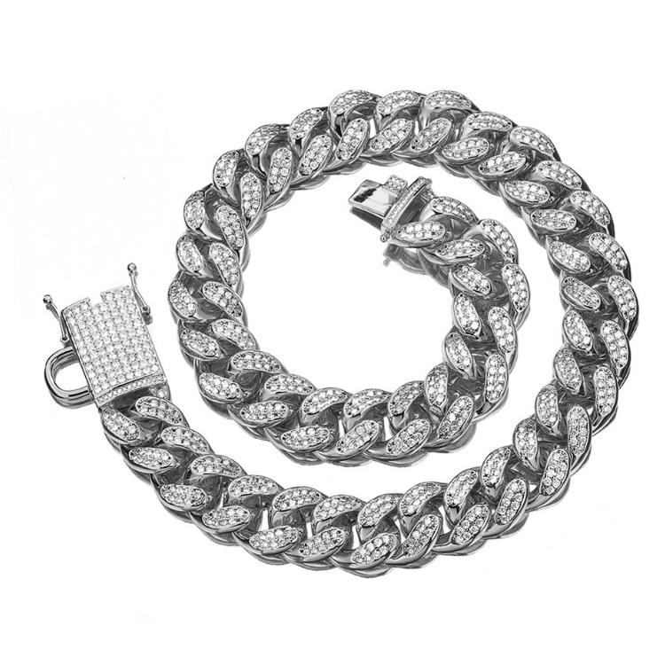 Luxury 18mm Stainless Steel Gold Chain Dog Collar with Solid Pattern