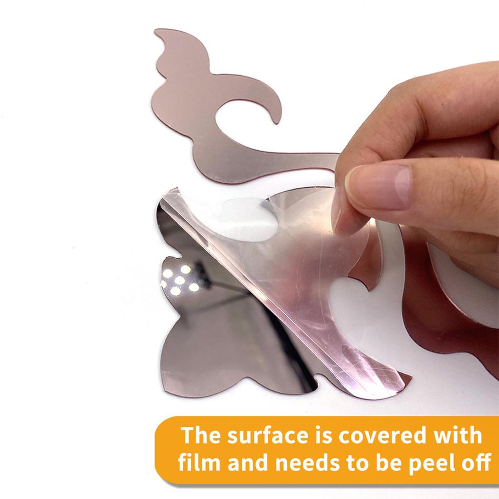 4 шт. стеклянная зеркальная плитка настенная наклейка наклейка на DIY украшение для дома орнамент набор