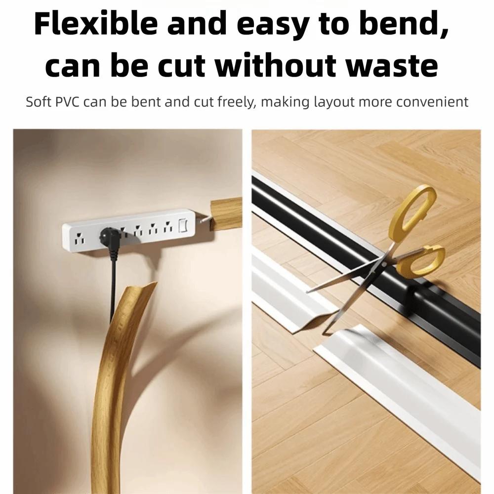 1pc Cord Cover Floor PVC Cord Covers for Wires on Floor Soft Floor Cable Cover Cord Hider Floor Cable Management Cable Protector