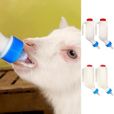 Бутылочка для кормления козлят и ягнят с прозрачной шкалой, подвешиваемая, для молока, с мягкой соской, бутылочки для кормления ягнят для животных