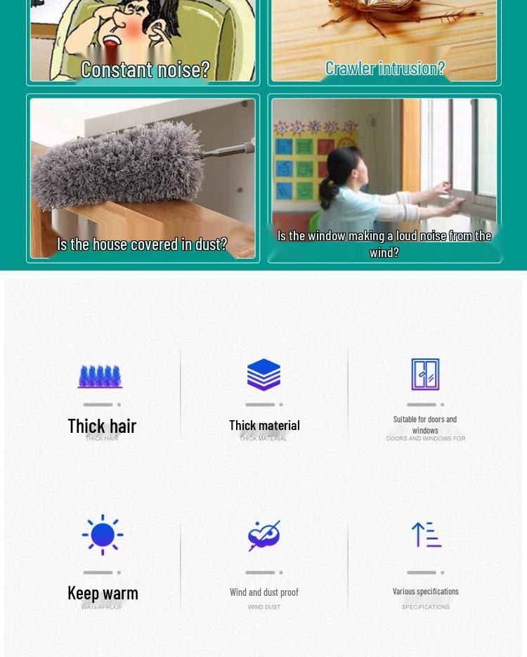 Самоклеящийся уплотнитель для дверей и окон: Ветрозащитное, Звукоизоляционное, Пыленепроницаемое Стекло для Сохранения Тепла