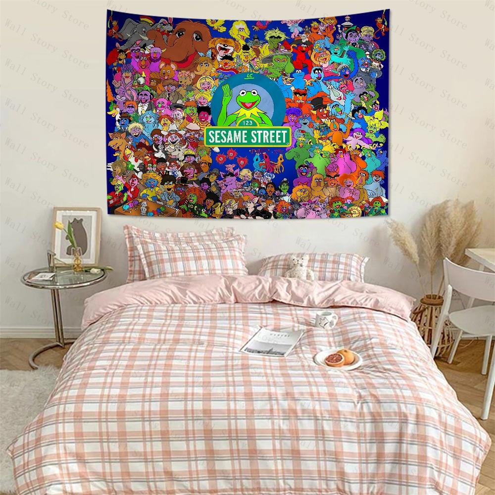 Sesame Street Cartoon Cartoon Tapestry Home Decoration Hippie Bohemian Decoration Divination Home Decor Bedroom Tapestry