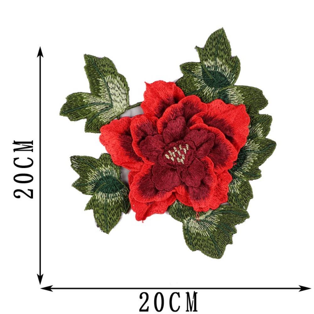 Peony Embroidery Patch Floral Embroidery Floral Applique Fashion Elegant Sewing Accessories