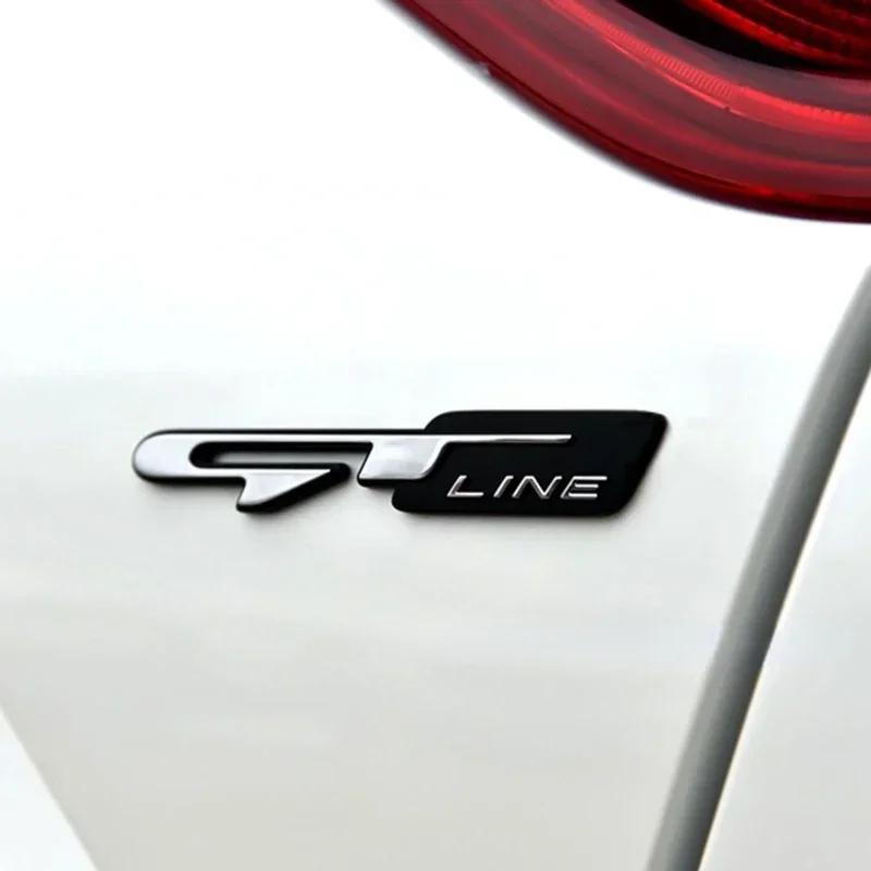 3D Metal GT Line Logo Rear Boot Trunk Emblem Badge Decals For Sportage Ceed Stinger K3 K5 GT-Line Sticker Accessories
