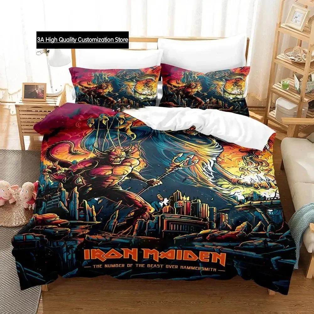 Iron Heavy Metal Maidens Bedding Set Duvet Cover Bed Set Quilt Cover Pillowcase Comforter King Queen Size Boys Adult Bedding Set