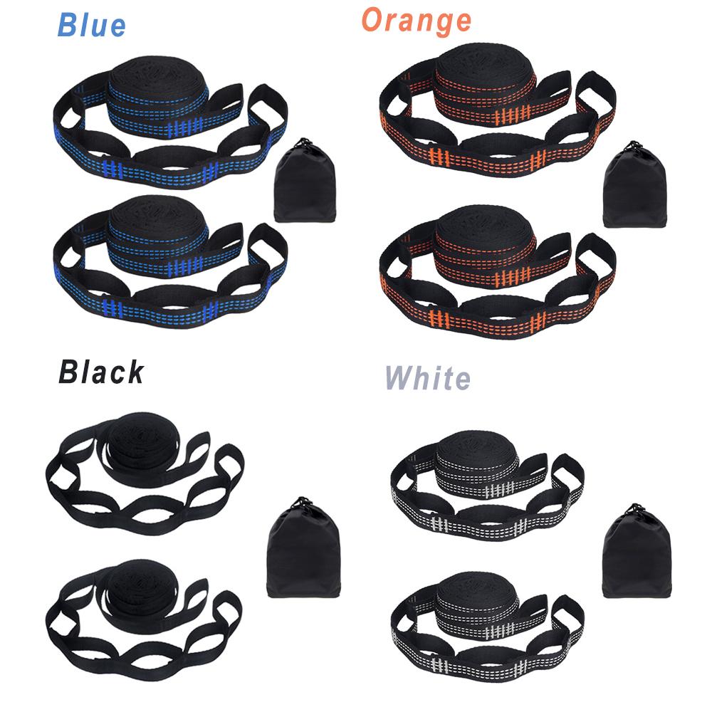 2 Pcs/Set Fashion 5 Rings High Load-Bearing Polyester Rope Reinforced Hammock Strap Camping