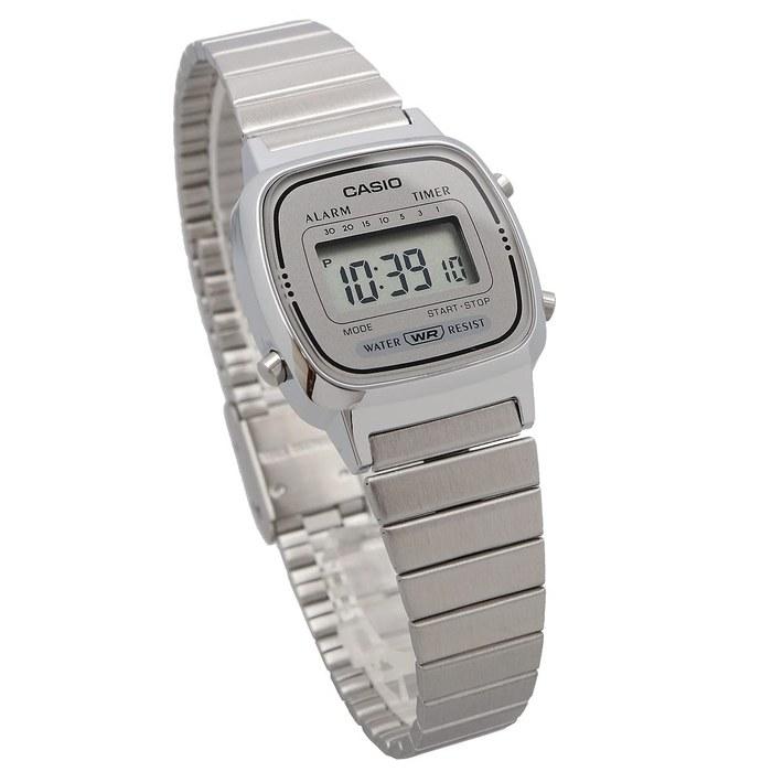 Женские цифровые часы Casio LA670WA-7 - Серебристый/Серый