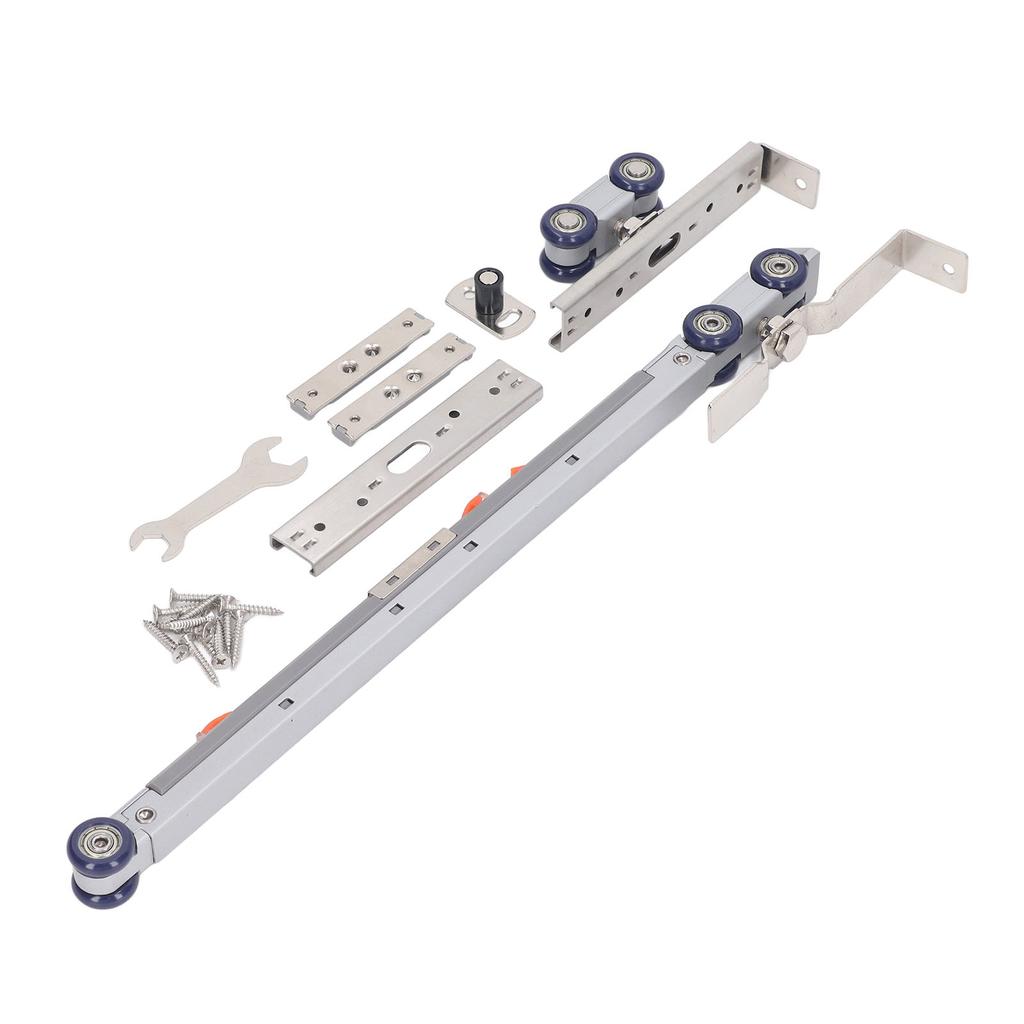 Роликовая тележка 4 колеса Бесшумная тележка Сборка ролика для раздвижной двери из массива дерева Стеклянная дверь