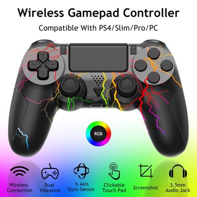 Беспроводной контроллер для PS4 с RGB-подсветкой, дистанционный игровой джойстик, совместимый с PlayStation 4/PS4 Slim/PS4 Pro/ПК