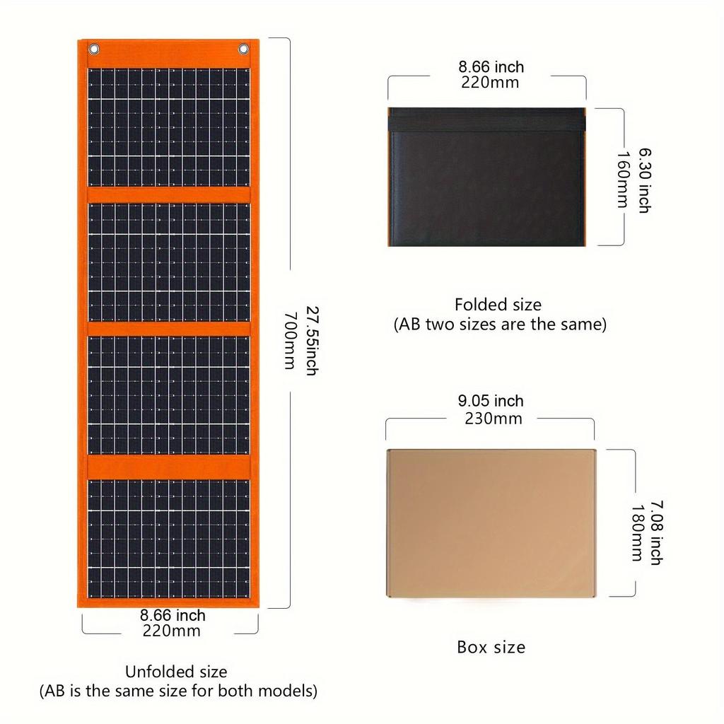 Foldable Solar Panel Chargers, Suitable for Mobile Phones, Power Banks, and Tablets. Ideal for Camping, Hiking, and Backpacking