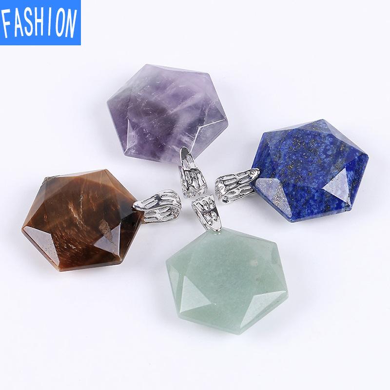 Звезда Давида срезанный угол натуральный полудрагоценный камень шестиконечная звезда иудаизм кристалл кулон ожерелье