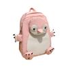 School Backpack Casual Nylon School Bag for Women Men Cute Cartoon Laptop Backpack Female Book Bag Student Bags Pink