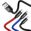 Baseus Multi-Connector Charging Cable, 3-in-1 USB-A: microUSB/Lightning/USB-C, 3.5A Fast Charge, 1.2m, Black