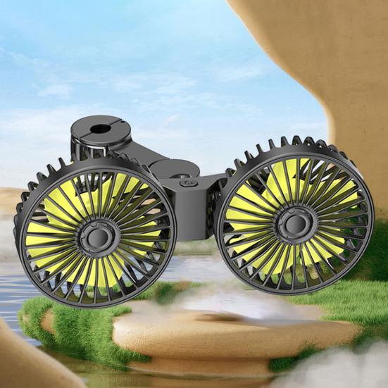 Автомобильный вентилятор охлаждения с вращающейся на 360 градусов двойной головкой, регулируемой скоростью, малошумный вентилятор для заднего сиденья, кондиционер, автозапчасти
