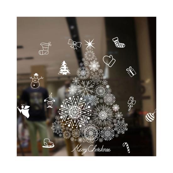 1 набор рождественских наклеек на окна, привлекательные, декоративные, прочные, полезные наклейки с рождественской елкой, украшения для витрины, зимней вечеринки, праздничные принадлежности KTY