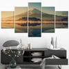 Mount Fuji Lake Scenery Picture 5Pcs Wall Art Canvas Print Modular Home Decoration Painting Aesthetic Room Decor Picture
