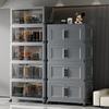 Пластиковые штабелируемые контейнеры для хранения с крышками 58QT, Складные органайзеры и контейнеры для хранения на колесиках для гостиной, офиса, общежития