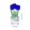 Handmade Crystal Tulip Sculpture Colorful Tulip Bouquet Statue  Home Table Decor