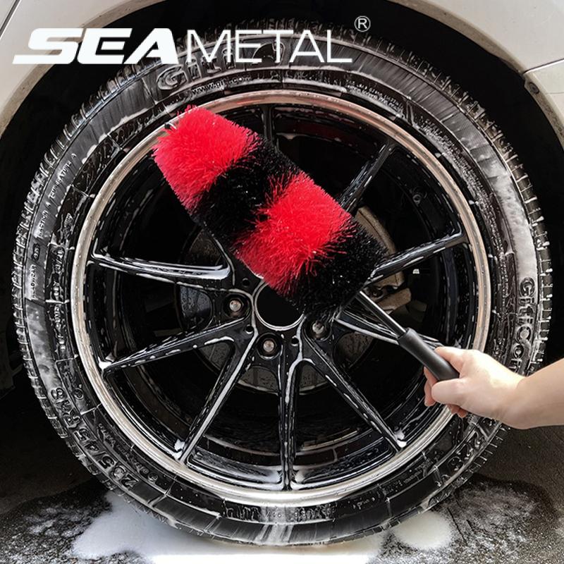 SEAMETAL Car Wheel Tire Brush 360 Degree Bendable Scrub Cleaner Duster Car Tyre Cleaning Detailing Brushes Car Cleaning Tools