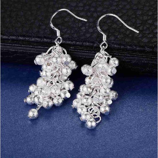 925 Sterling Silver Earrings Hot Grapes For Women Exquisite Student Girlfriend Jewelry Accessories Wedding Fashion GiftGood product