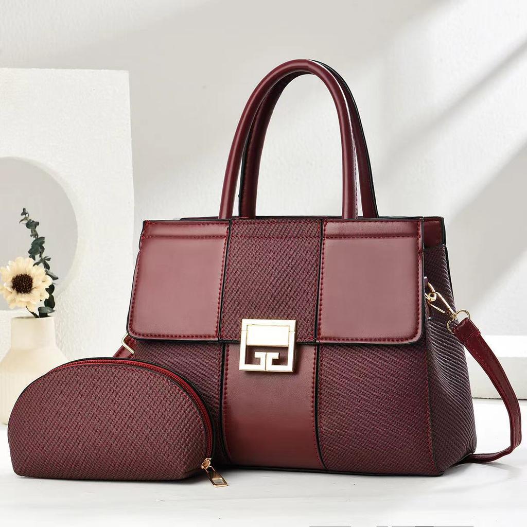 New simple solid color versatile large capacity shoulder portable texture women's bag mother and child big bag