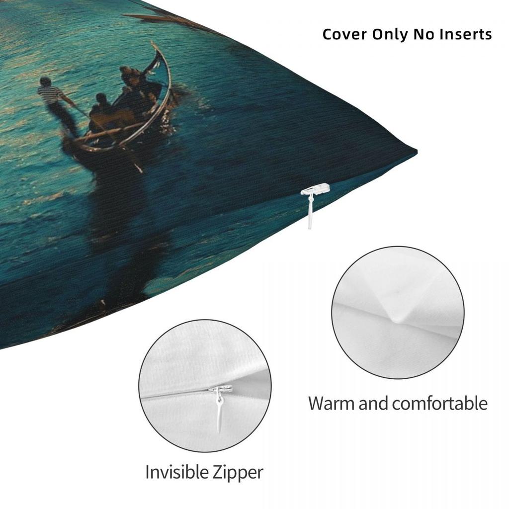 Venice Italy Travel Square Pillowcase Polyester Linen Velvet Creative Zip Decorative Pillow Case Home Cushion Cover