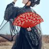 1PC Dance Fan Antique Elegent Photo Prop Party Favor Folding Fan Portable Hand Held Sakura Pattern Chinese Style