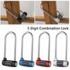 Security Gym Door Lock 5 Digit Combination Padlock Portable Lengthened Shackle Lock Trolley Case