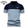 GOLF 2025 Summer Embroidered New Men's Short Sleeved Knitted Polo Shirt Color Blocked Collar Casual Polo Men