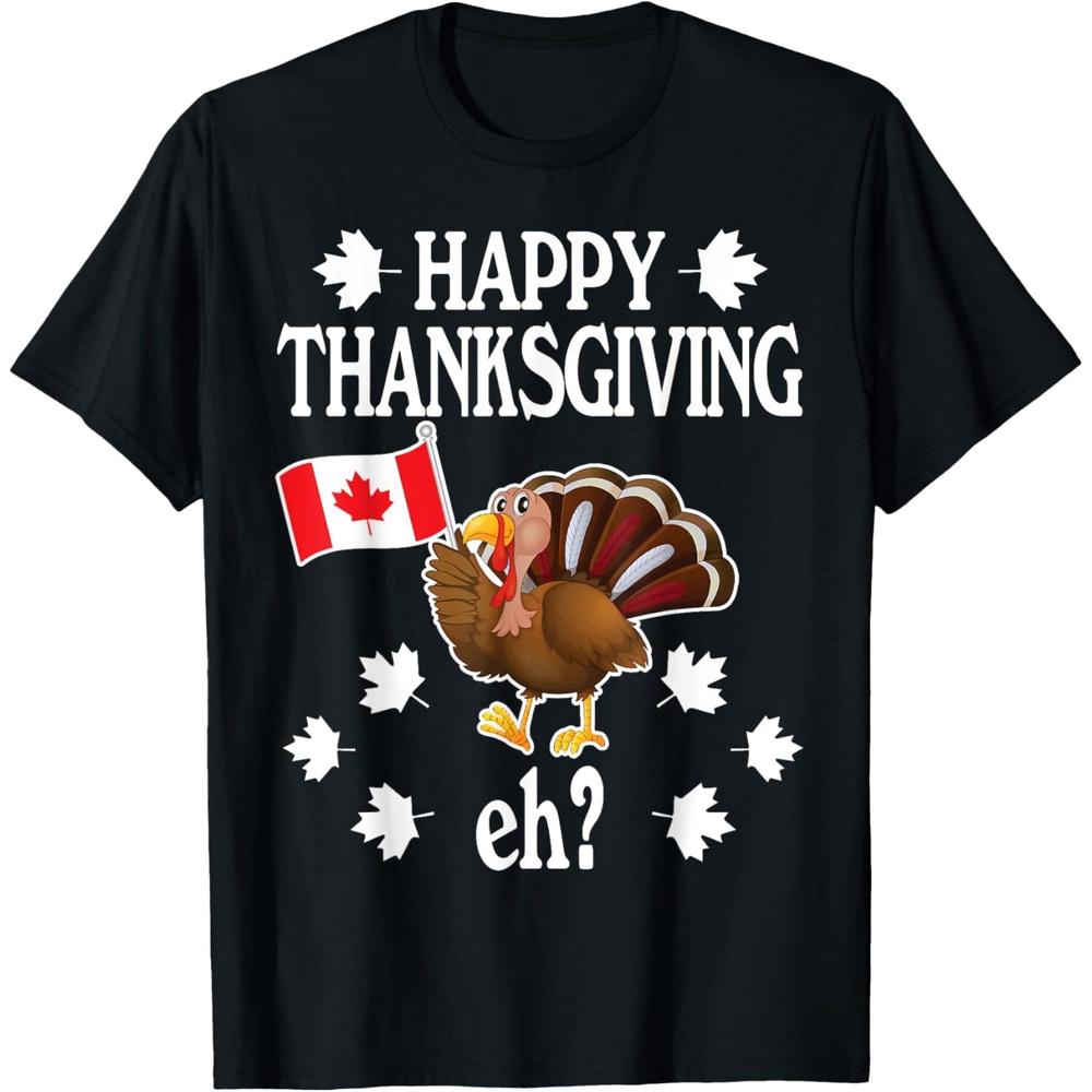 Turkey With Canada Flag Happy Thanksgiving Day Eh Canadian T-Shirt
