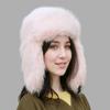 Hairy Women's Winter Imitation Leather Straw Hat Thickened Plush Hat, Ear Protection, Warm Hat, Windproof and Cold-proof Hat