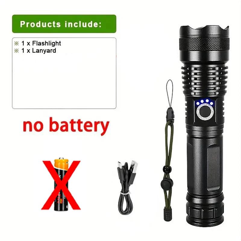 USB Rechargeable Flashlights Super Bright Portable Ultra Power Long Range Tactical Torch Lamp Outdoor Emergency Camping Lantern