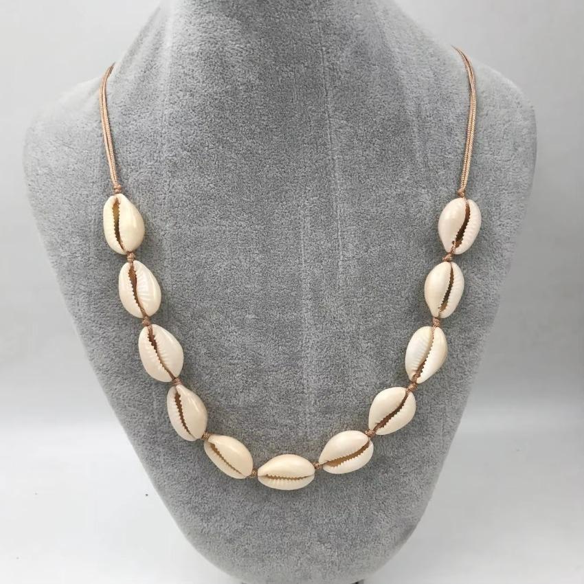 1 шт. Натуральный простой повседневный женский подарок Модный универсальный регулируемый браслет-ракушка из морской веревки, набор ожерелий, ювелирное ожерелье