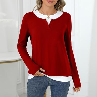 Женский однотонный повседневный модный пуловер с длинным рукавом