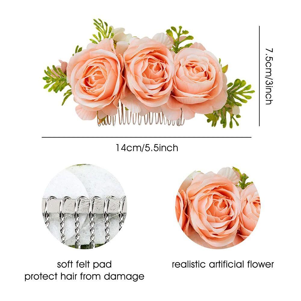 Свадебные аксессуары для волос Цветочный лист Расческа для волос Цветочная расческа для волос Свадебные украшения для волос с кристаллами