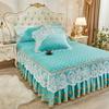 Осенне-зимняя теплая флисовая юбка-кровать, цельная хлопковая подкладка, утолщенное покрывало на кровать, кружевное нескользящее покрывало в стиле принцессы