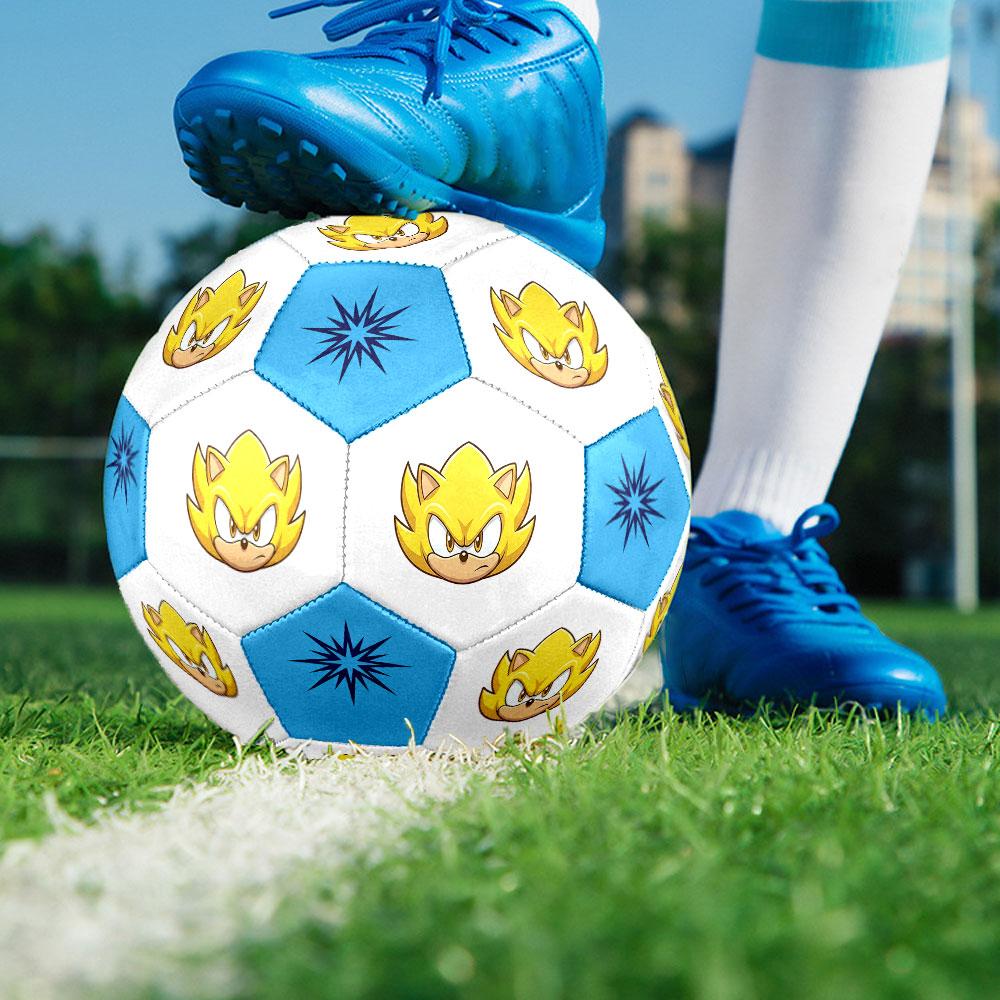 1pc Sonic the Hedgehog Soccer Ball Size 5 Indoor Soccer Ball Fashion Colorful Backyard Game - Great For Sports Fans Gift HE48