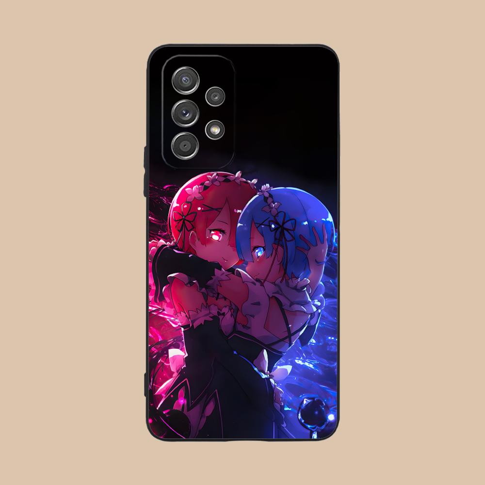 Чехол ReZero Rem Ram Матовый ТПУ для мобильного телефона Samsung Galaxy M55 54 42 35 34 33 32 23 22 15 14 13 12 F55 5G Цветная обложка