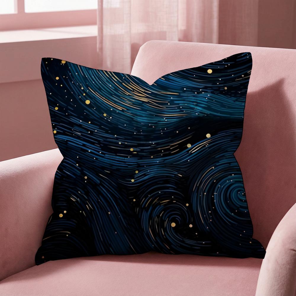 Starry Nebula Texture Cushion Cover MultiScene Pillow Cover for Home Car Reversible Soft Durable for Daily Use