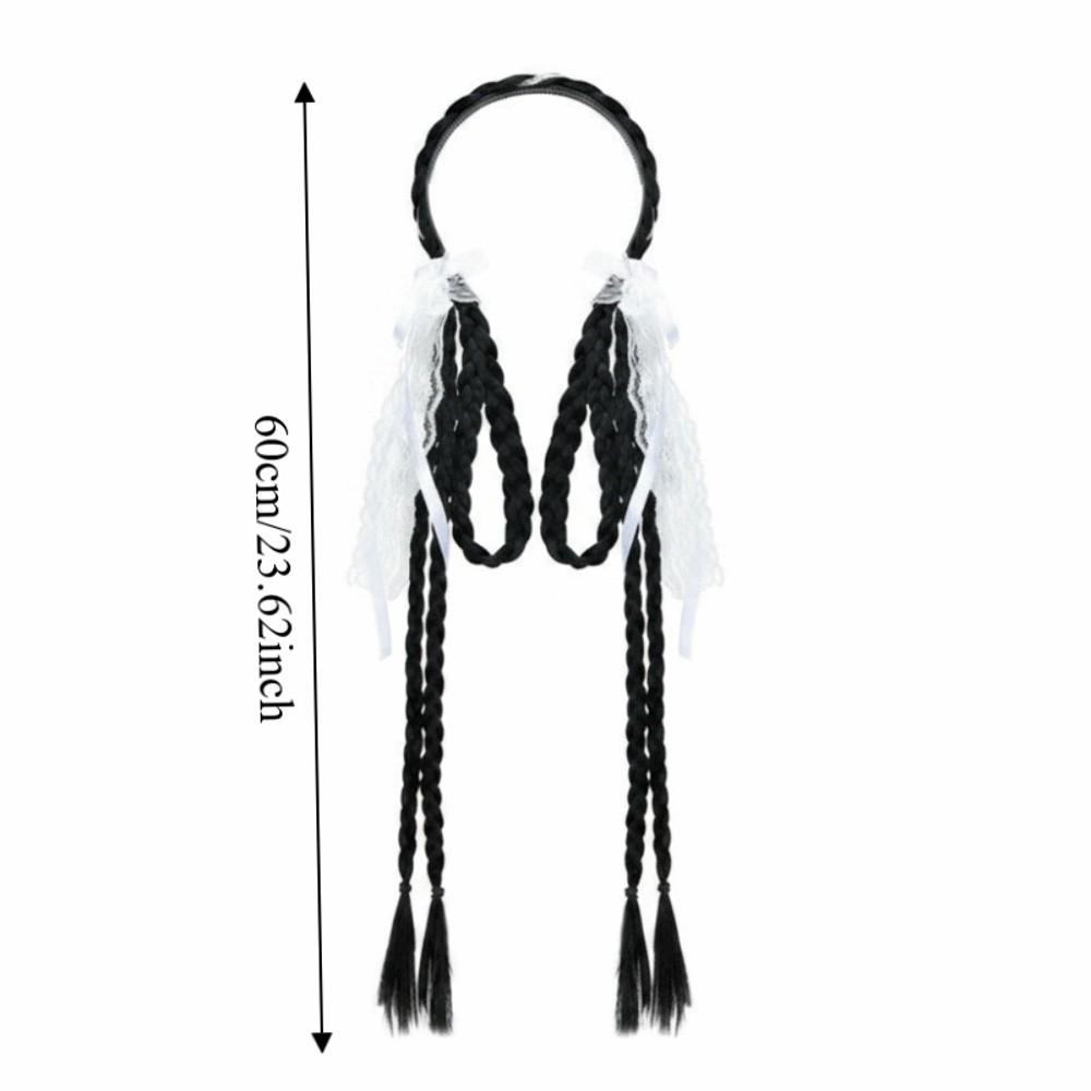 Synthetic Bunny Ear Headband Ponytail Ballet Style Long Pony Tail Hairpieces Cosplay