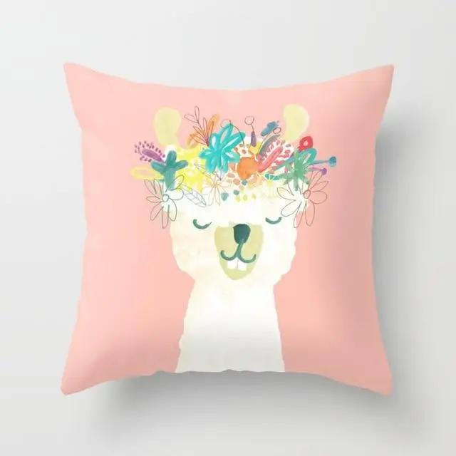 Мультфильм Животное Единорог Украшения Наволочка Подушка Чехол Для Дома Жираф Диван Машина Лама Альпака Вечеринка
