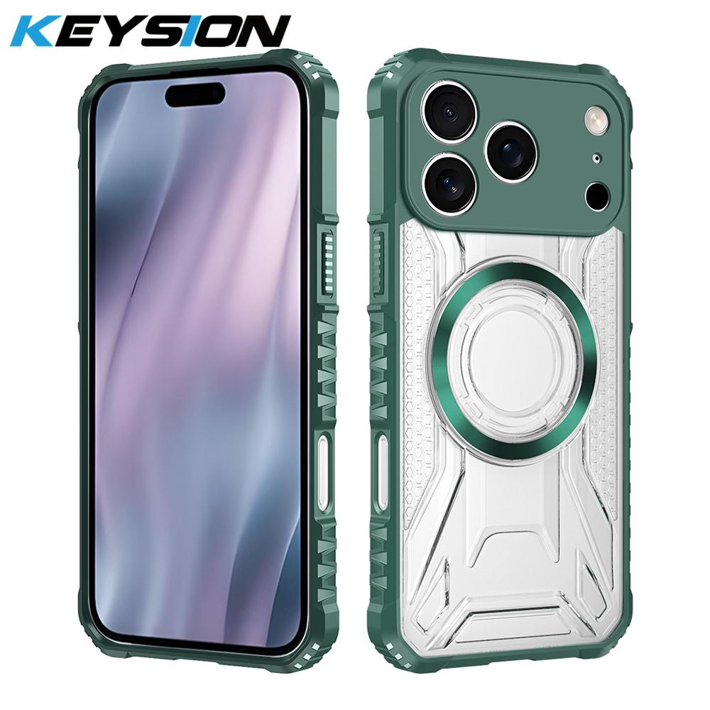 KEYSION Прозрачный магнитный чехол для iPhone 17 Pro Max Мягкий силиконовый+ПК Сверхпрочный противоударный чехол для телефона для iPhone 17 17 Air