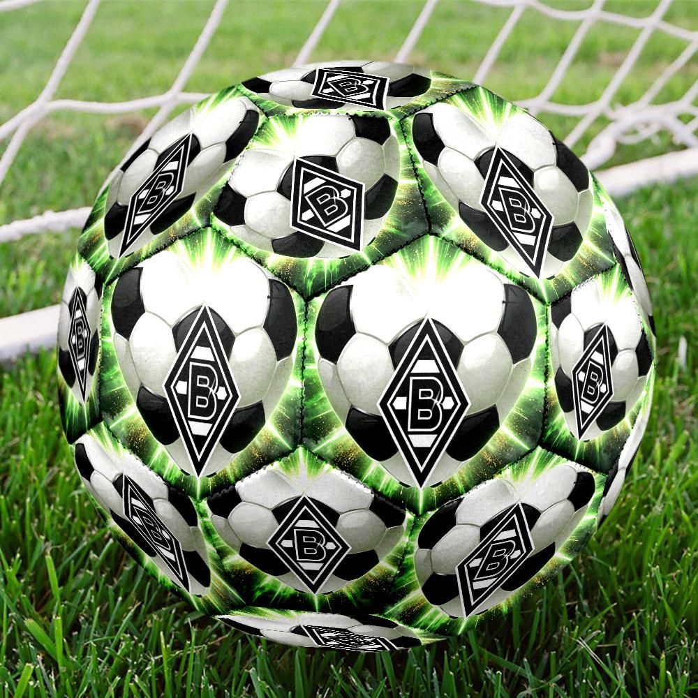 Borussia Monchengladbach Print Size 5 Soccer Ball, Standard Match Football for Sports Game and Team Practice, Ideal Gift for Soccer Fans
