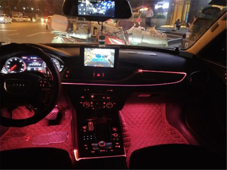5 шт. RGB светодиодная автомобильная декоративная неоновая подсветка с интегрированной подсветкой для ног, оптоволоконная лента
