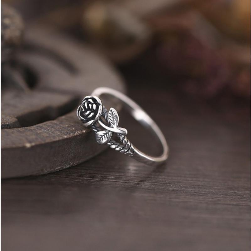 1pc Retro Delicate Ring, Simple Rose Flower Ring