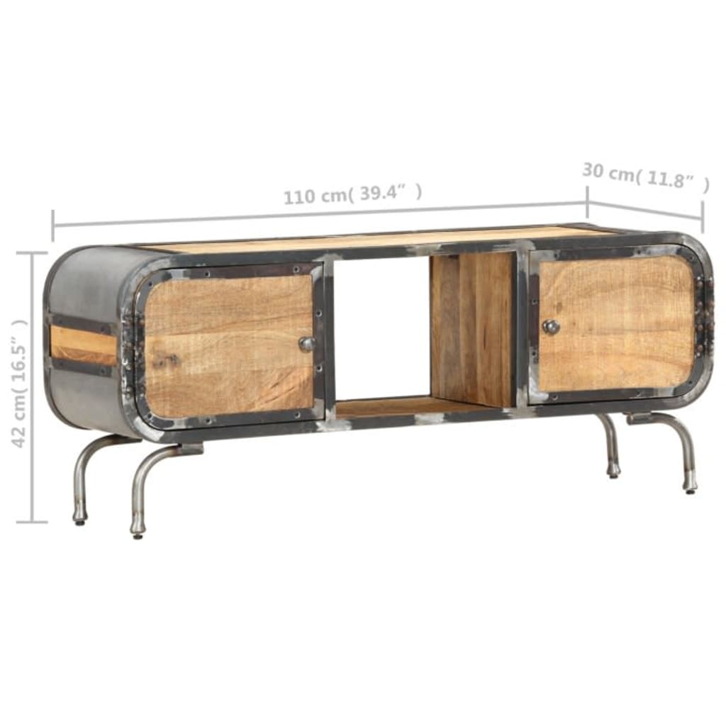 TV Cabinet 110x30x42 cm Solid Mango Wood